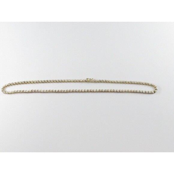 18" TL Sterling Silver Box Link Gilded Gold & Etched Metal Necklace Heavy - Picture 2 of 15